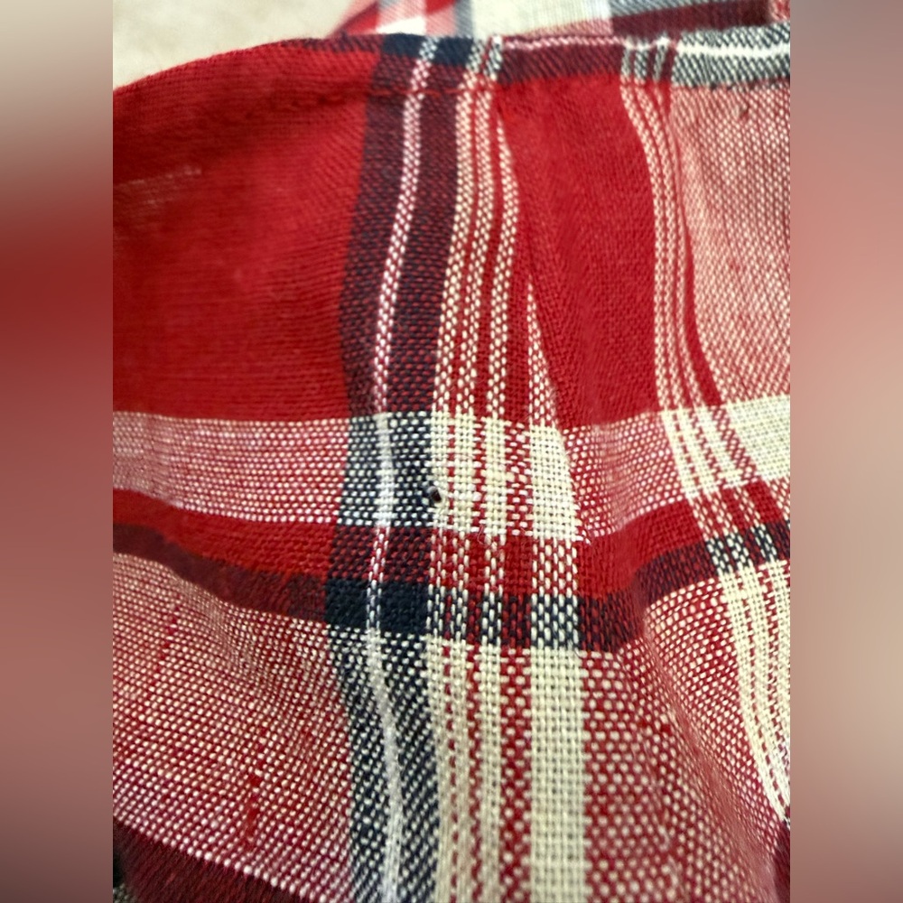 Lauren Ralph Lauren multicolor plaid linen wrap skirt (hemmed) (fair) (read) - Picture 14 of 15